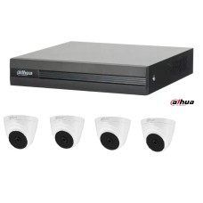 kIT dahua XVR 1B08 + 4 Cam Eyeball 2 Mxps lente fijo 3.6mm